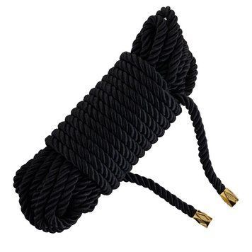 Мотузка для шибарі LOCKINK SEVANDA Shibari Pratice Rope, чорна, 8 м, нейлон+бавовна SX0880 фото