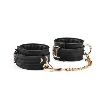 Наручники з ланцюжком Liebe Seele Black Organosilicon Wrist Cuff, екошкіра SO9485 фото