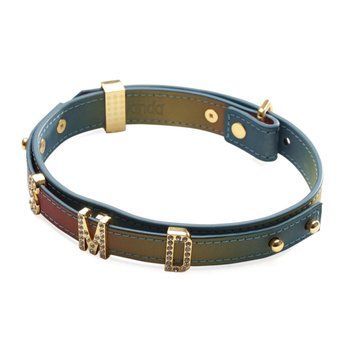 Нашийник LOCKINK Multi-color DIY Alphabet Collar, мультиколір, штучна шкіра, букви зі стразами SX0899 фото