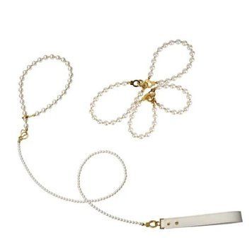Перлинний набір для фіксації LOCKINK Pearl Bondage & Restraint Set, наручники, поножі, повідець SX0908 фото