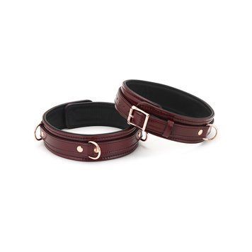 Фіксатори для стегон Liebe Seele Wine Red Thigh Cuffs L Size, натуральна шкіра SO9455 фото