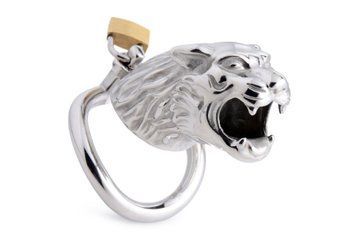 Клітка для пеніса Master Series: Tiger King Cock Cage With Lock, три кільця, замок, три ключі SO8795 фото
