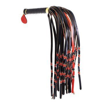 Флогер LOCKINK SEVANDA Red & Black Braided Tail Flogger, червоно-чорний, хвости з вузликами SX0876 фото