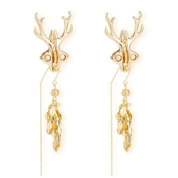 Затискачі для сосків LOCKINK SEVANDA Stag Adjustable Nipple Clamps, золотисті, зі знімними підвісками SX0878 фото