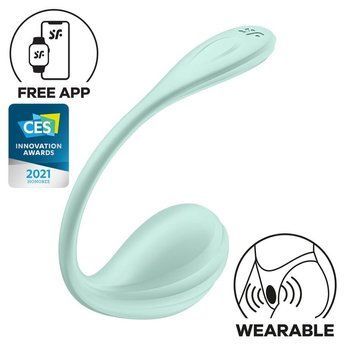 Смарт-віброяйце Satisfyer Smooth Petal Connect App Mint SX0666 фото